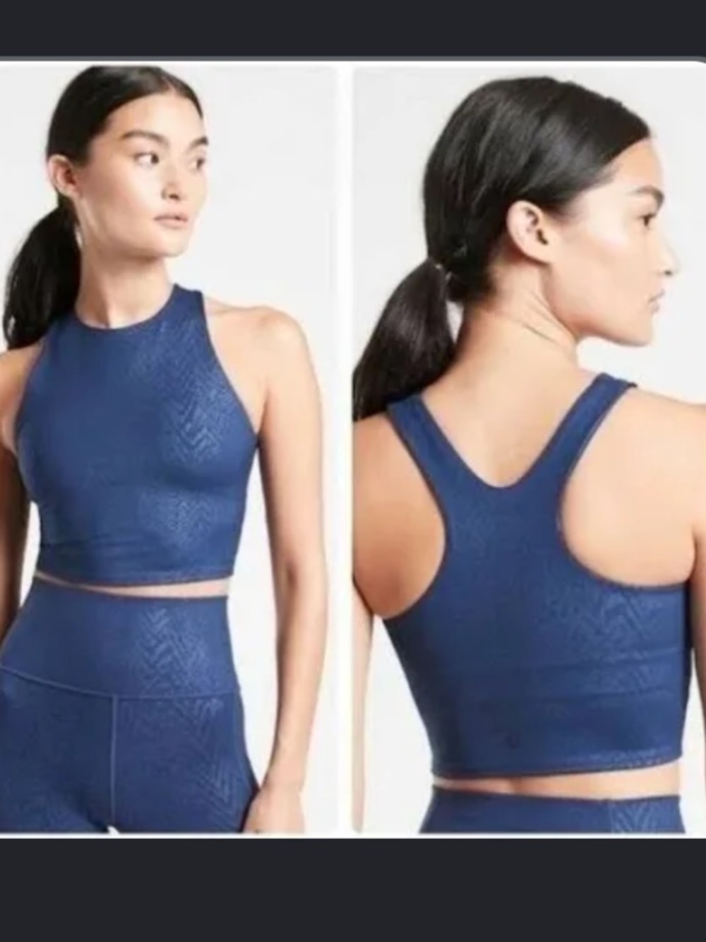 Athleta Navy High-Neck Racerback
